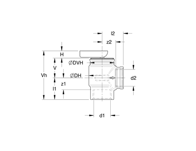 Technical drawing for Apollo ASME Hot Water Bronze Safety Relief Valves (2 x FNPT)