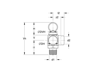 Technical drawing for Apollo ASME Sec VIII Steam Compact Brass Safety Relief Valves with Plain Brass Finish, CE (MNPT x FNPT)