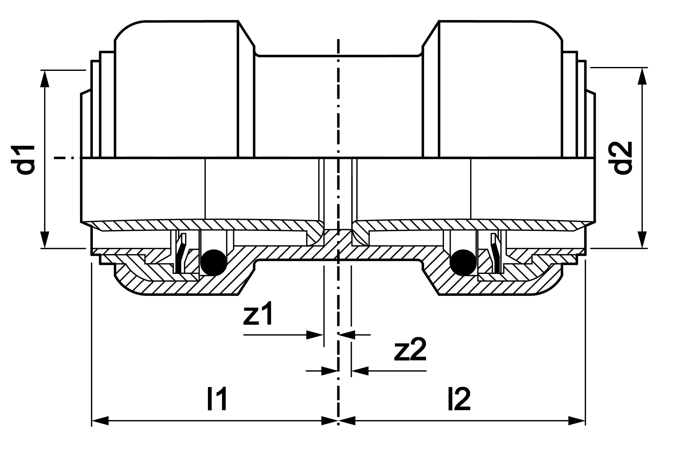 Tectite Pacific straight coupling (cu)