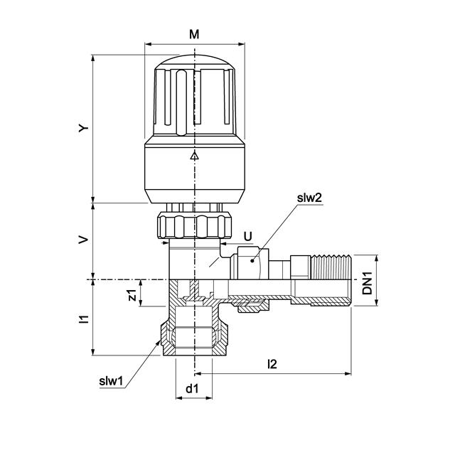 KIT VALVOLA TERMOSTATIZZABILE DETENTORE A ANGOLO DX FIRST POLETTI - Foto 2