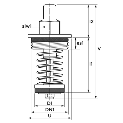 Technical drawing for SEPP DIN-Basis bovendeel met keerklep