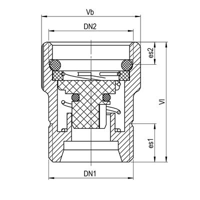 Technical drawing for Seppelfricke waterstop voor wasmachine (binnendraad x buitendraad)