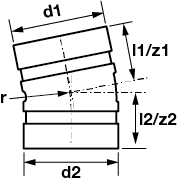 Technical drawing for VSH Shurjoint 11,25° bocht (2 x groef)
