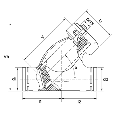 Technical drawing for VSH Shurjoint vuilvanger (Y type) (2 x groef)
