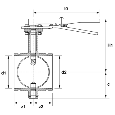 Technical drawing for VSH Shurjoint vlinderklep (2 x groef)