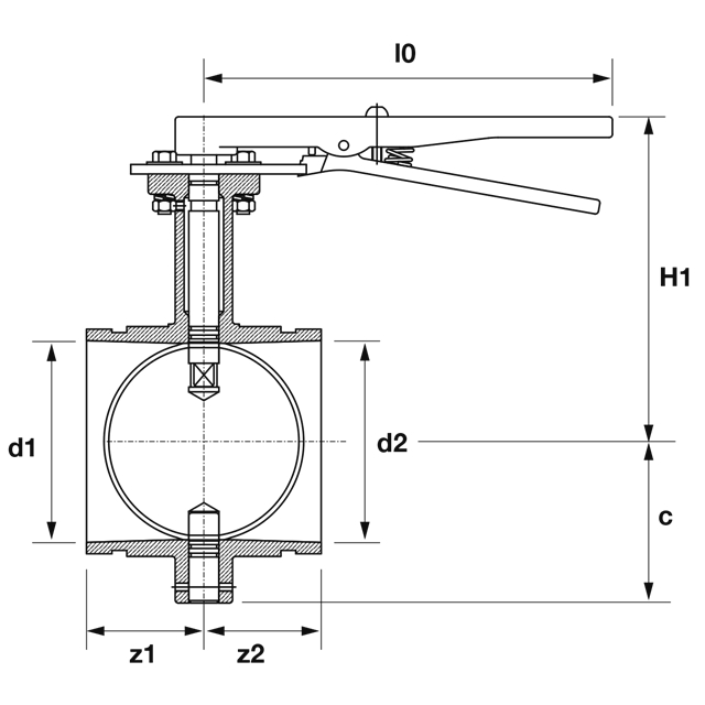 VSH Shurjoint butterfly valve leveroperated (2 x groove)