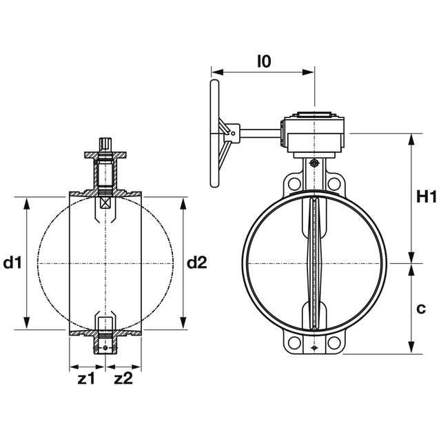 VSH Shurjoint butterfly valve gearoperated (2 x groove)