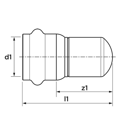 Technical drawing for VSH SmartPress eindkoppeling HNBR (1 x press)