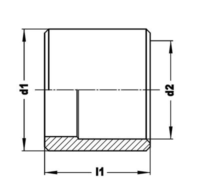 Technical drawing for VSH Soldeer Messing verloop (soldeer x insteek)