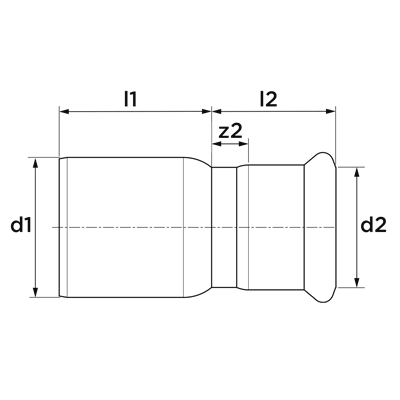 Technical drawing for VSH XPress Staalverzinkt verloop (press x insteek)