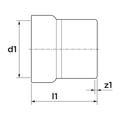Technical drawing for VSH PowerPress eindkoppeling (1 x press)