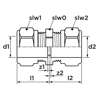 Technical drawing for VSH Multi Super rechte koppeling (2 x MSK)