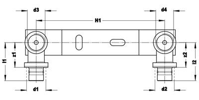 Technical drawing for VSH Multicon S geminibeugel (2 x schuif x binnendraad)