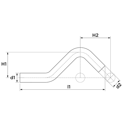Technical drawing for VSH XPress RVS 304 passeerbocht (2 x insteek)