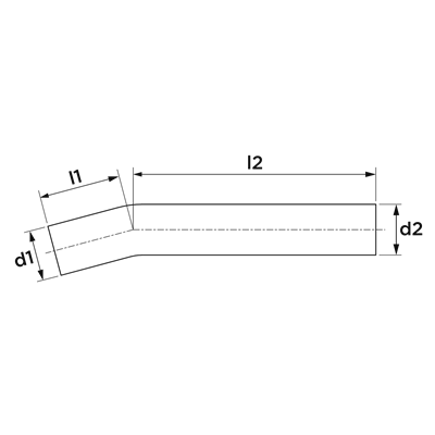 Technical drawing for VSH XPress RVS pasbocht 15° (2 x insteek)