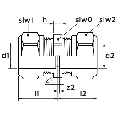 Technical drawing for VSH Super rechte koppeling FF 28