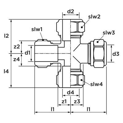 Technical drawing for VSH Super kruisstuk (4 x knel)