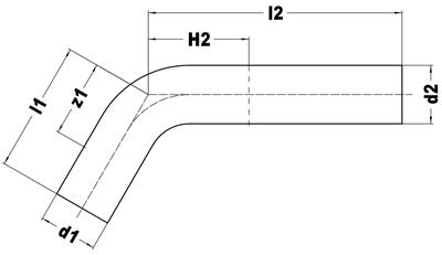 Technical drawing for VSH SudoPress RVS pasbocht 60° (2 x insteek)