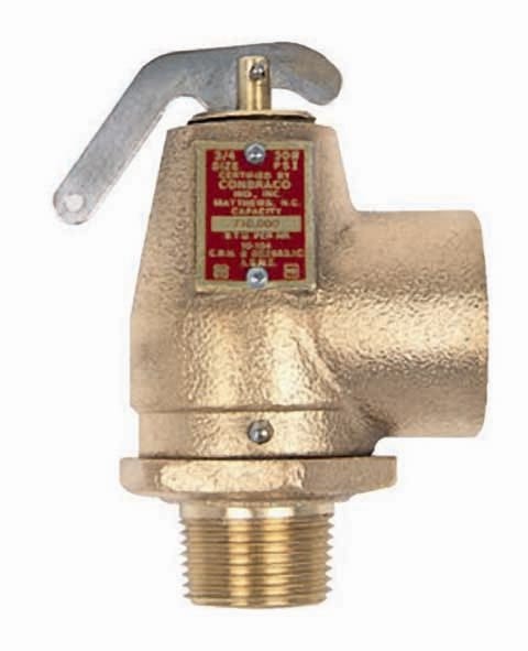 Preview image for Apollo ASME Sec VIII Brass Safety Relief Valve with Polished Chrome Finish, Viton Seat (MNPT x FNPT)