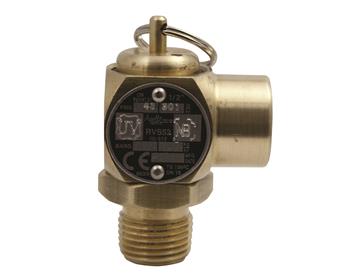 Product Image for Apollo ASME Sec VIII Steam Compact Brass Safety Relief Valves with Plain Brass Finish, CE (MNPT x FNPT)