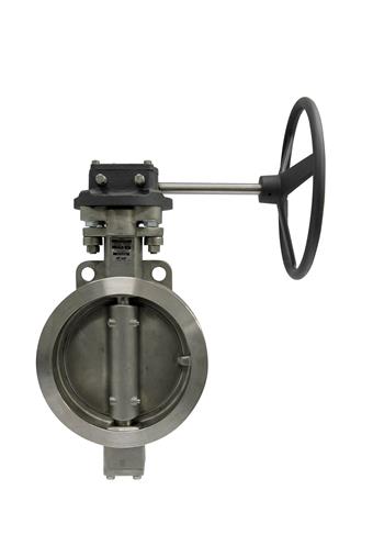 Product Image for Apollo Class 300 Stainless Steel Butterfly Valve with Stainless Steel Disc, 17-4 PH SS Stem & Pin, RTFM Seats, Standard Service, Worm Gear Operator (2 x Wafer Type)