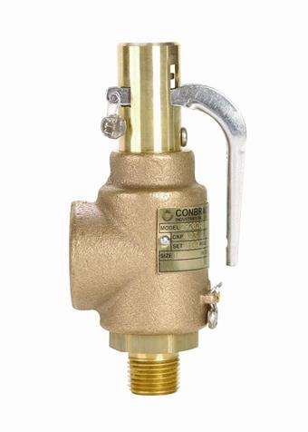 Product Image for Apollo Bronze ASME Sec I Steam Safety Relief Valve with Brass Trim, Teflon Seat (MNPT x FNPT)