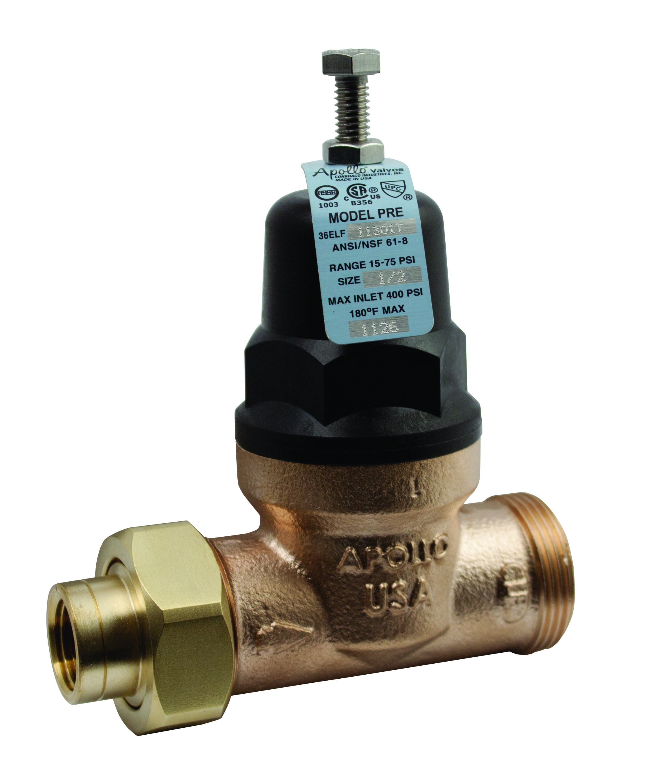 Preview image for Apollo Lead Free Direct Acting Water Pressure Reducing Valves with Bronze Cap (Union Solder x FNPT)