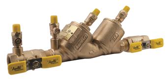 Product Image for Apollo Bronze Double Check Valve with Y-Strainer (Shipped Loose), Ball Valves (Standard), SAE Threaded Test Cocks, SS Locking Lever Handles