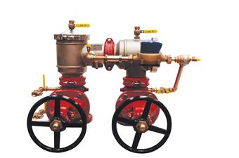 Product Image for Apollo Type 1 Double Check Detector Assembly with 1/2" Double Check, Cubic Feet/Min Meter, OS&Y Shut-Off Valves (Flange x Groove)