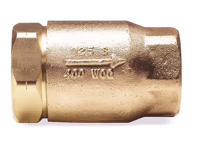 Product Image for Apollo Bronze In-Line Soft Seat Check Valve with Spring, Oxygen Cleaned (2 x FNPT)