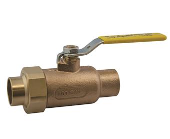 Product Image for Apollo Bronze 2 Piece Ball Valve with Oxygen Cleaned 1" (Union Solder x Solder)