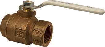 Product Image for Apollo Bronze 2 Piece Full Port Ball Valve with Standard Configuration 1-1/2" (2 x FNPT)