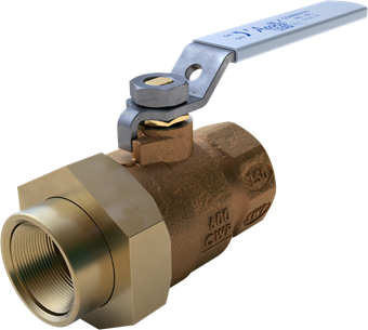 Product Image for Apollo Bronze 2 Piece Full Port Ball Valve with Standard Configuration 1-1/2" (2 x Union FNPT)