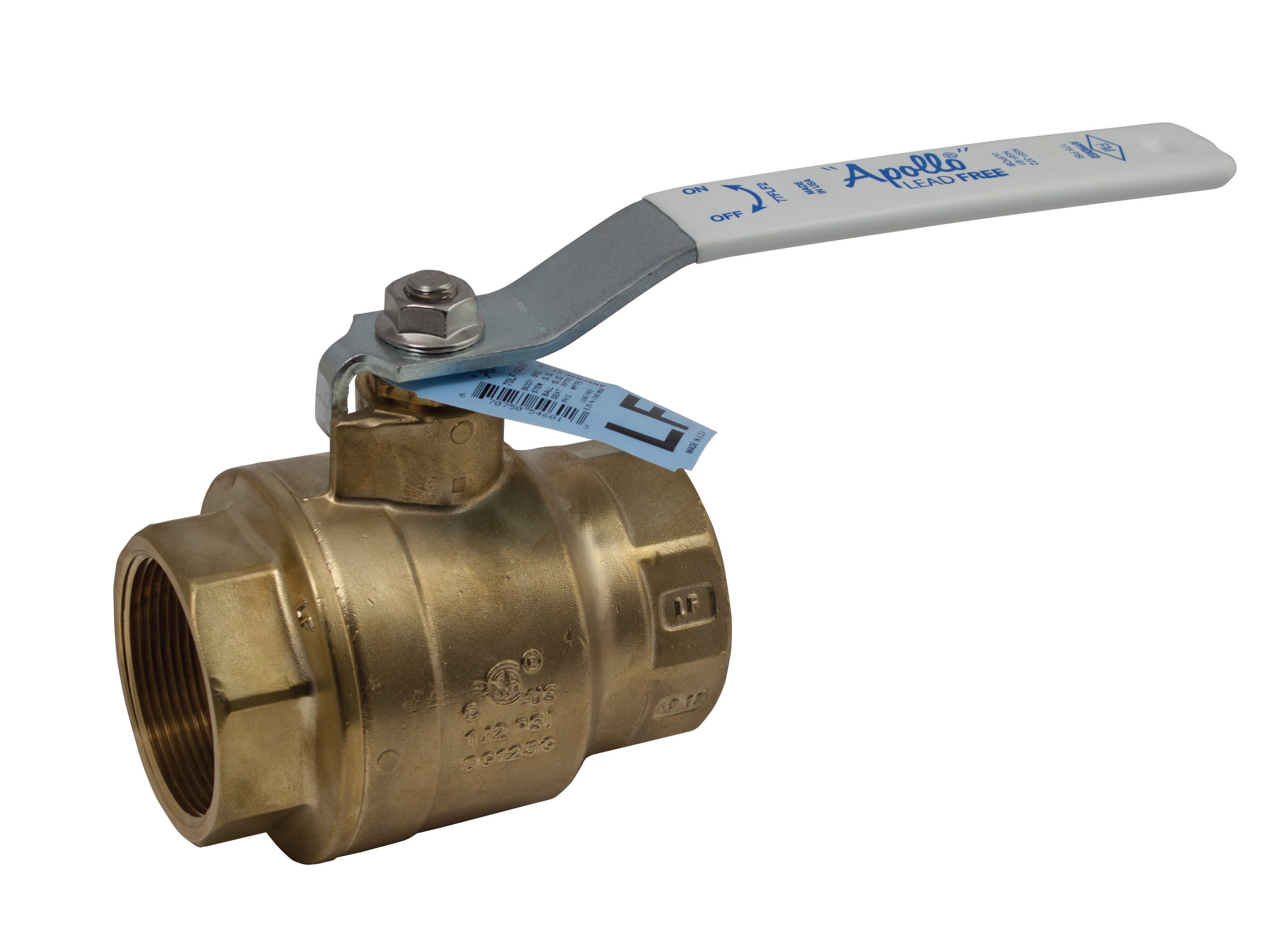 Apollo Valves 94ALF-108-01A Lead Free 2" Full Port Brass Ball Valve – Inline, 600 WOG