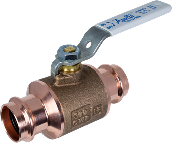 Product Image for ApolloPress Lead Free Bronze 2 Piece Full Port Ball Valve with Copper Retainers, Stainless Steel Ball & Stem,  2-1/4" Stem Extension (2 x Press)
