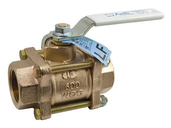 Product Image for Apollo 3-Piece Full Port Lead Free Bronze Ball Valve with 316 SS Vented Ball & Stem, 2-1/4" Stem Extension, Balancing Stop 1" (2 x FNPT)