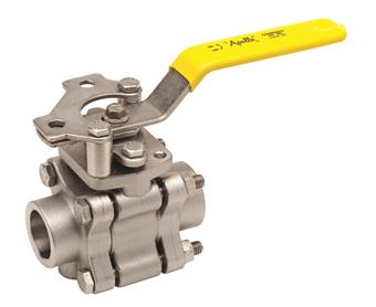 Product Image for Apollo Super Duplex Stainless Steel 3 Piece Full Port Ball Valve with Standard Configuration 3/4" (2 x Socket Weld)