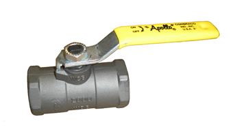 Product Image for Apollo Carbon Steel Unibody Reduced Port Ball Valve with 316 SS Ball & Stem, Graphite Packing, PTFE Body Seal, RPTFE Bearing, Latch Lock Lever - Lock in Closed Position Only  1" (2 x FNPT)