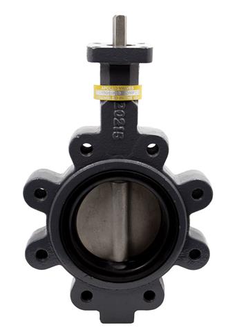 Product Image for Apollo Ductile Lugged Butterfly Valve with Aluminum Bronze Disc, EPDM Seat, Stainless Steel Shaft, Locking Handle (2 x Lug Type)