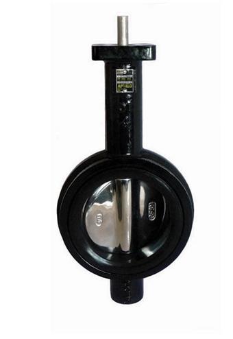 Product Image for Apollo Ductile Iron Butterfly Valve with Nickel Plated Ductile Iron Disc, EPDM Seat, 416 SS Shaft, 10 Position Handle 3" (2 x Wafer Type)