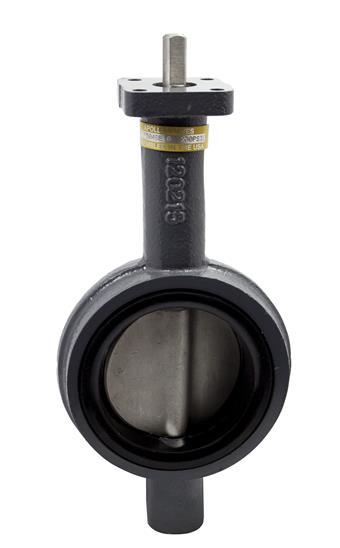 Product Image for Apollo Ductile Iron Butterfly Valve with Aluminum Bronze Disc, BUNA-N Seat, 416 SS Shaft, 10 Position Handle 3" (2 x Wafer Type)