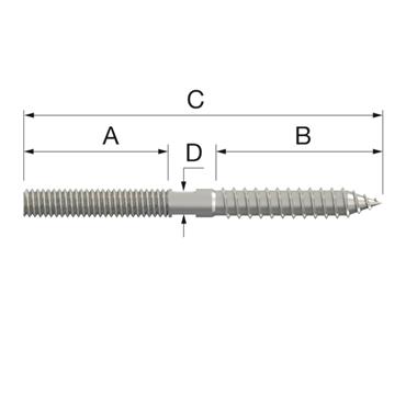 Product Image for HO wood screw stud StSt