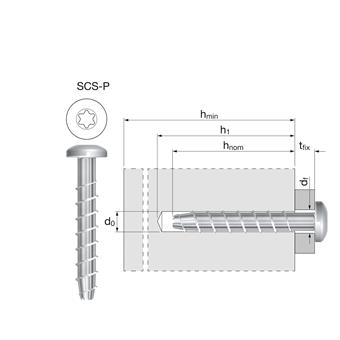 Product Image for FastFix screw SCS M7.5x45 RH T40