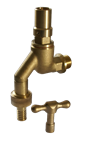 Thumbnail for hose union fgk bibtap with double check valve, ferrule guard and key, dzr metal.