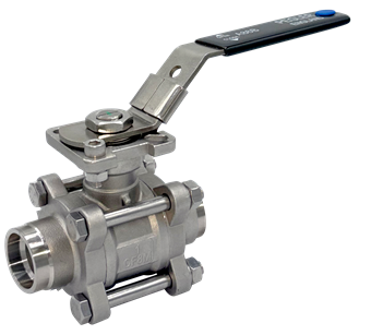 Product Image for Pegler 3-piece ball valve Stainless Steel FF 2x socket weld DN15