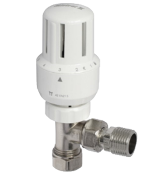 thermostatic radiator valve with standard tail. chrome plate finish.