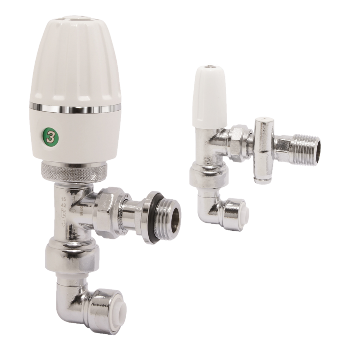 angle pattern trv intpf & drain off lockshield pack with pushfit elbows