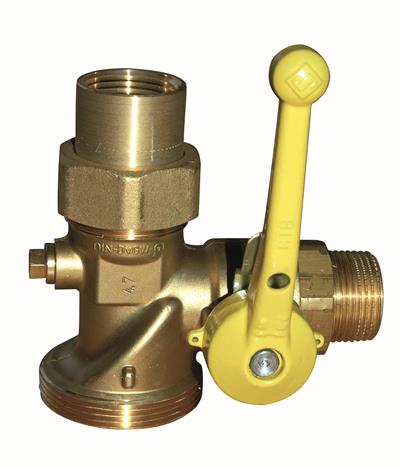 Product Image for SEPP Gas kogelafsluiter haaks m str.beveiliging v enkelst. gasmeter DN25 (buitendraad x binnendraad)