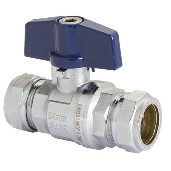 Product Image for VSH Prestex ball valve T FF 22 (DN20) (blue) Cr