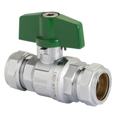 Product Image for Pegler Ball Valve with T handle (2 x compression)